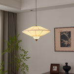 Suki Decorative Pendant Light – Pleated Fabric Shade with Crystal Diffuser