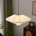 Suki Decorative Pendant Light – Pleated Fabric Shade with Crystal Diffuser