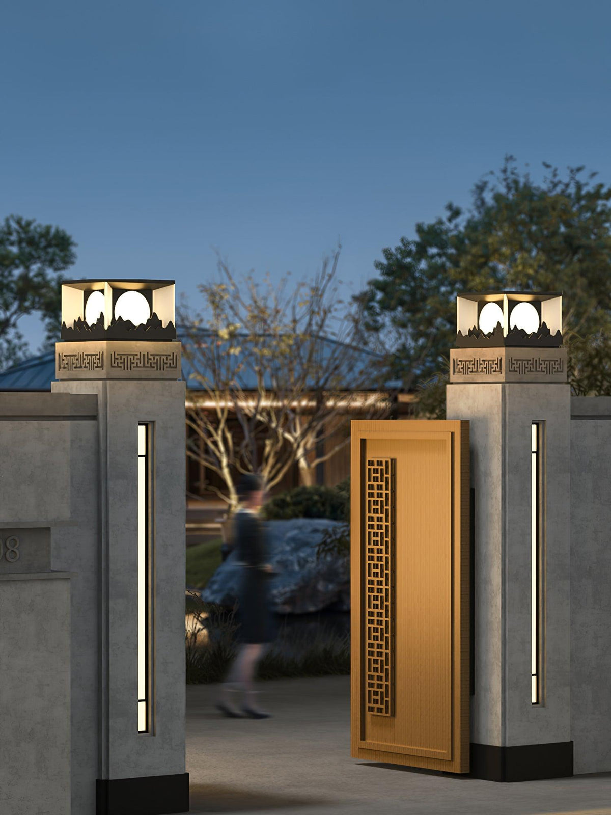 Sunrise Garden Outdoor LED Post Light in Black Stainless Steel