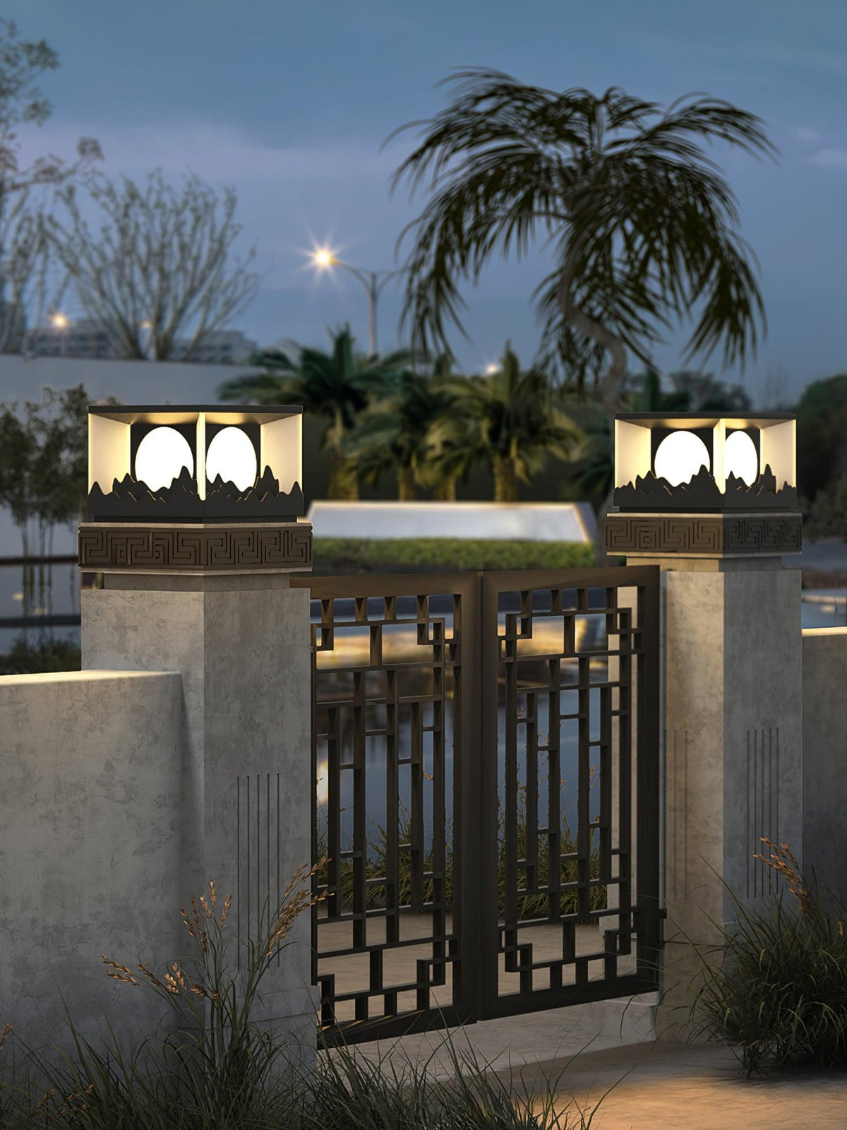 Sunrise Garden Outdoor LED Post Light in Black Stainless Steel