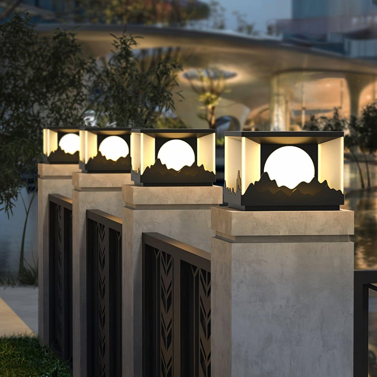Sunrise Garden Outdoor LED Post Light in Black Stainless Steel
