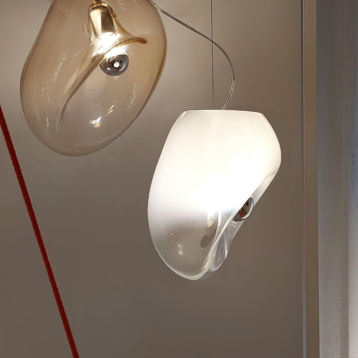 Artisan Glass Drop Pendant Light for Dining Room and Kitchen Island