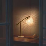 Suzhu Zen Table Lamp — Handwoven Bamboo & Marble Ambient Light