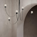 Swaying Modern Glass Pendant Chandelier for Dining Room and Living Room