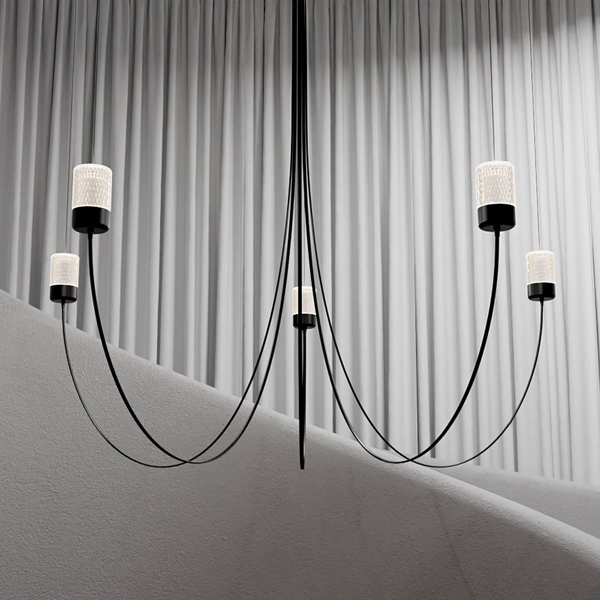 Swaying Modern Glass Pendant Chandelier for Dining Room and Living Room