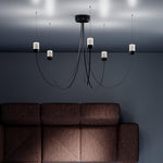Swaying Modern Glass Pendant Chandelier for Dining Room and Living Room