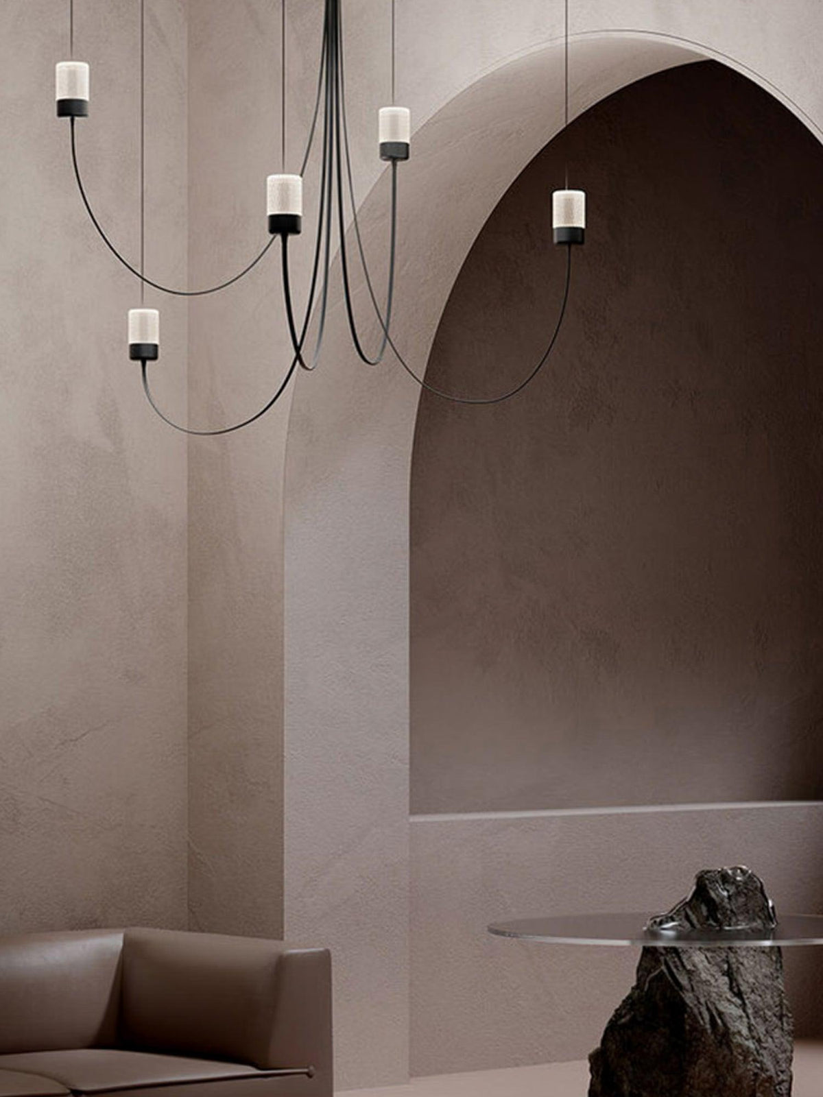 Swaying Modern Glass Pendant Chandelier for Dining Room and Living Room