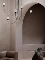 Swaying Modern Glass Pendant Chandelier for Dining Room and Living Room