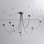 Swaying Modern Glass Pendant Chandelier for Dining Room and Living Room