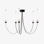 Swaying Modern Glass Pendant Chandelier for Dining Room and Living Room