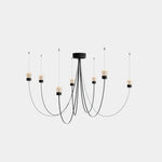 Swaying Modern Glass Pendant Chandelier for Dining Room and Living Room