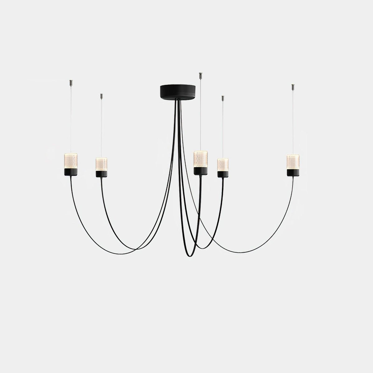 Swaying Modern Glass Pendant Chandelier for Dining Room and Living Room