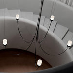 Swaying Modern Glass Pendant Chandelier for Dining Room and Living Room