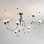 Swaying Modern Glass Pendant Chandelier for Dining Room and Living Room