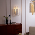 Swinton Sculptural Wooden Wall Sconce with Curved Iron Arm