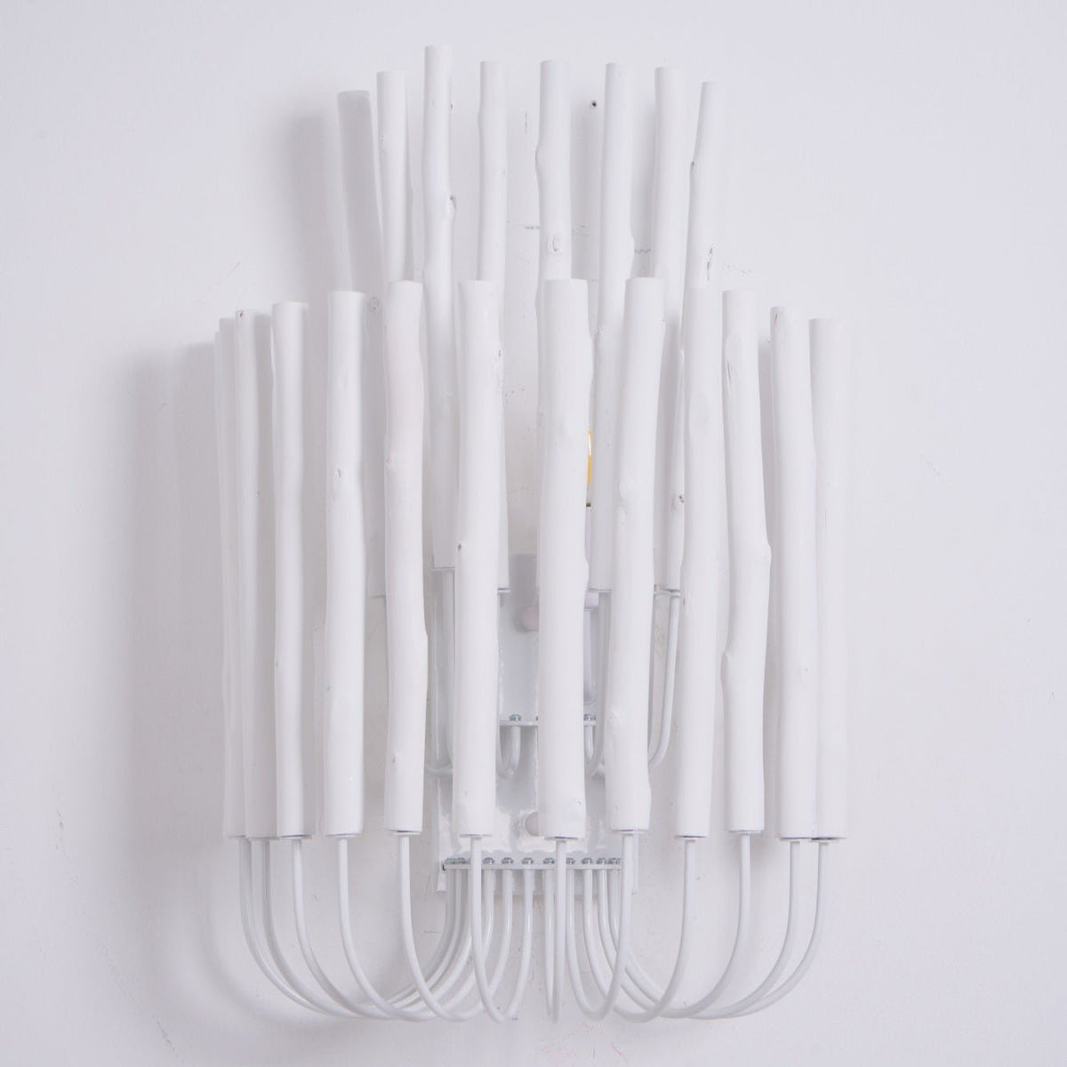 Swinton Sculptural Wooden Wall Sconce with Curved Iron Arm