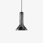 Swirl Glass Pendant Light – Modern Smoke Gray LED Chandelier for Dining Room and Entryway