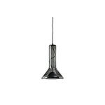 Swirl Glass Pendant Light – Modern Smoke Gray LED Chandelier for Dining Room and Entryway