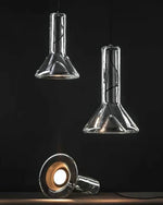 Swirl Glass Pendant Light – Modern Smoke Gray LED Chandelier for Dining Room and Entryway