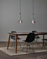 Swirl Glass Pendant Light – Modern Smoke Gray LED Chandelier for Dining Room and Entryway