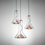 Swirl Glass Pendant Light – Modern Smoke Gray LED Chandelier for Dining Room and Entryway