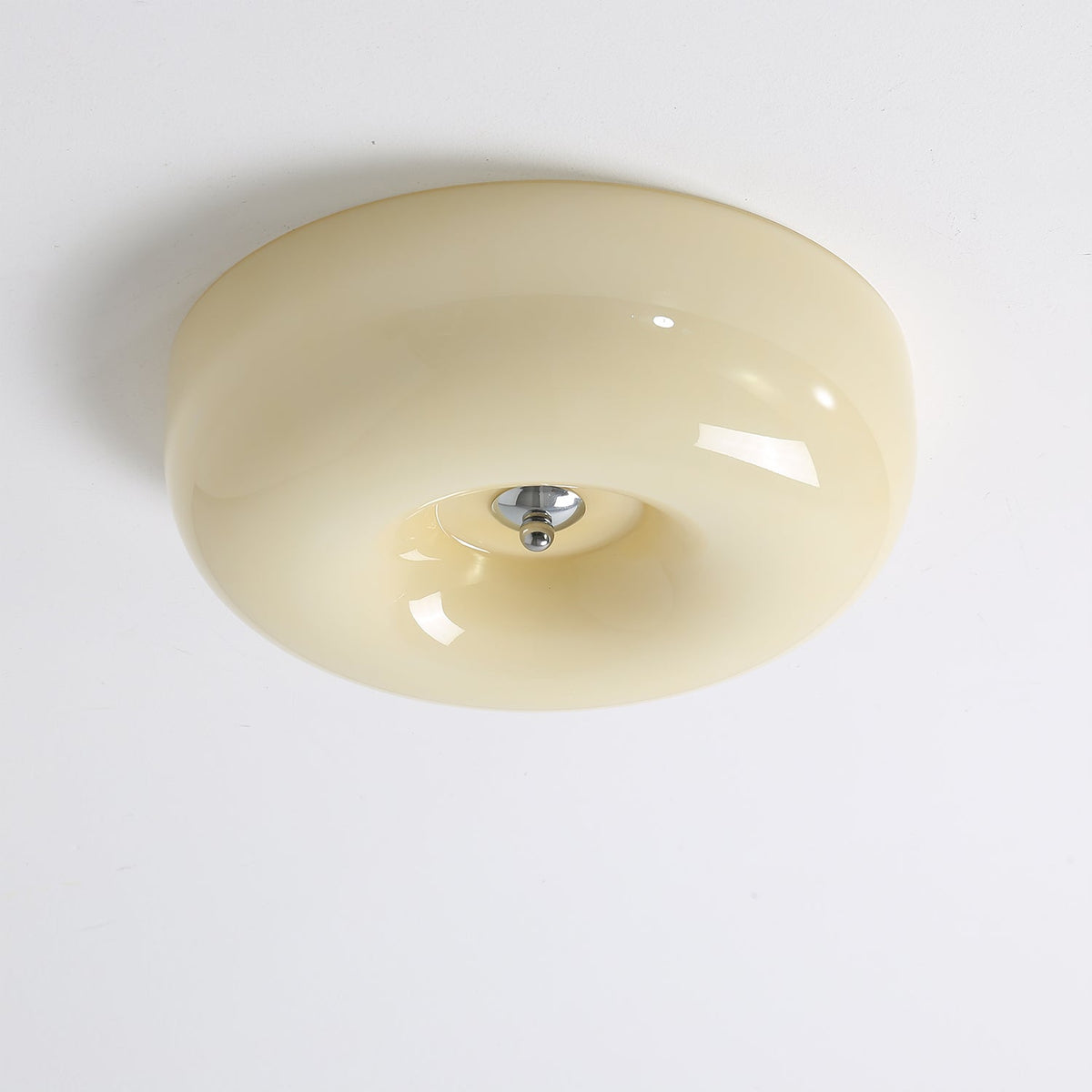 Swirl Glass Flush Mount Ceiling Light, Modern LED Semi-Flush Lamp for Living Room & Bedroom