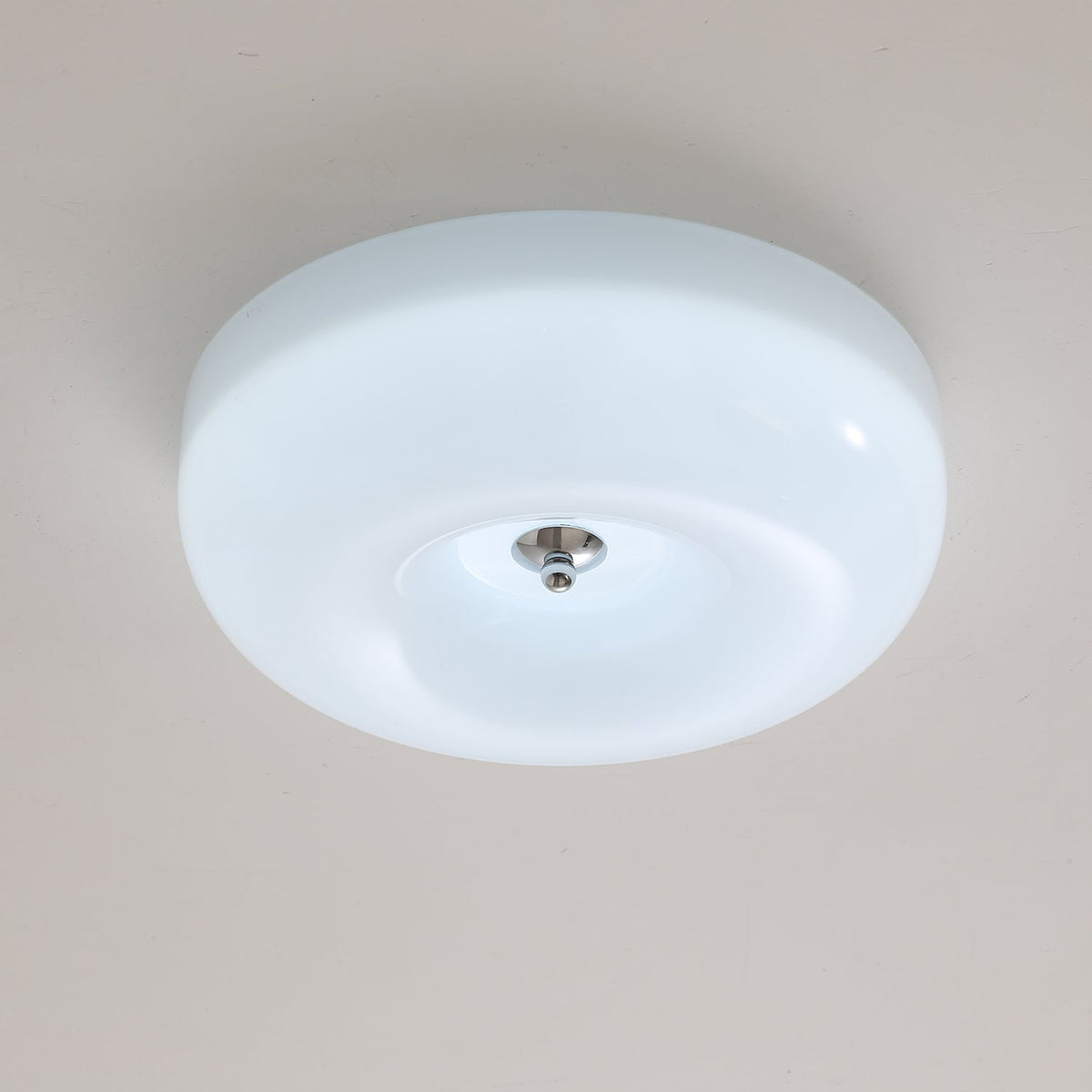 Swirl Glass Flush Mount Ceiling Light, Modern LED Semi-Flush Lamp for Living Room & Bedroom