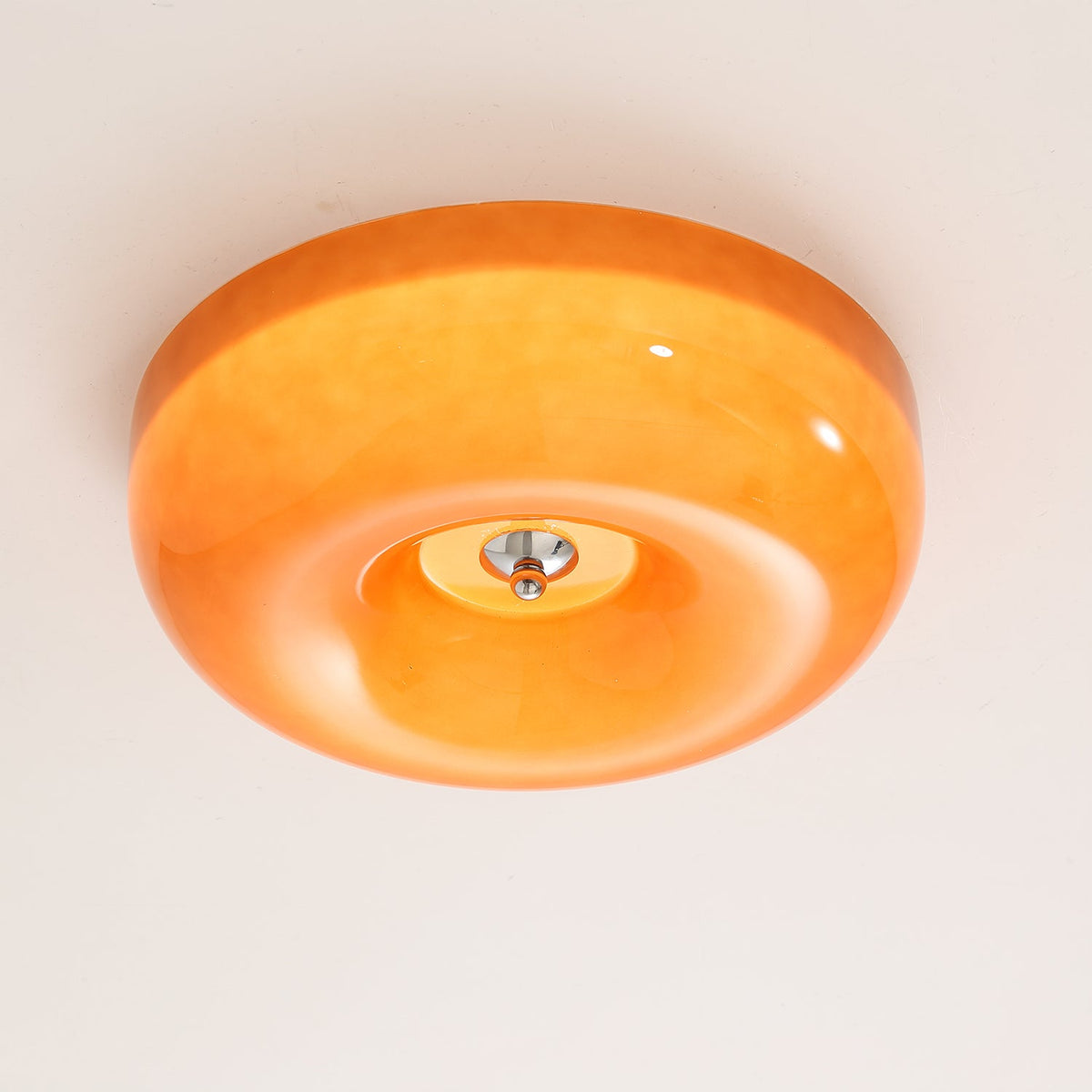 Swirl Glass Flush Mount Ceiling Light, Modern LED Semi-Flush Lamp for Living Room & Bedroom