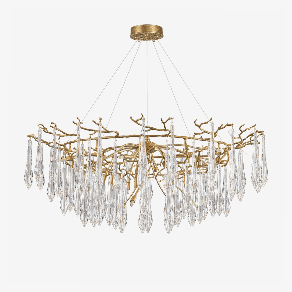 Sylvaris Crystal Branch Chandelier in Warm Brass