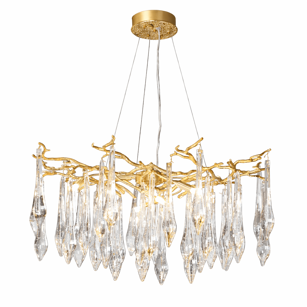 Sylvaris Crystal Branch Chandelier in Warm Brass