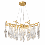 Sylvaris Crystal Branch Chandelier in Warm Brass