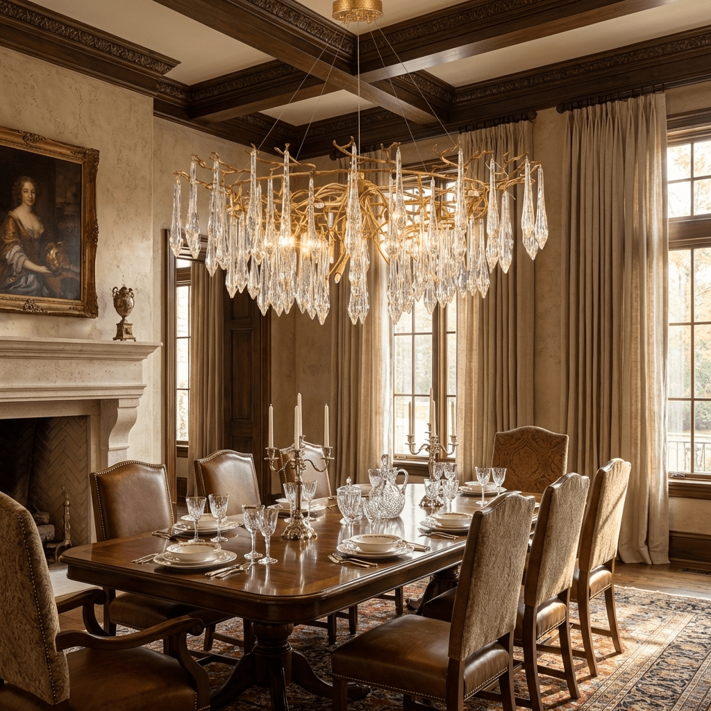 Sylvaris Crystal Branch Chandelier in Warm Brass