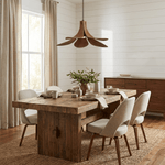 Sylvera Petal Pendant Light – Sculptural Wood-Grain LED Pendant for Dining & Living Spaces
