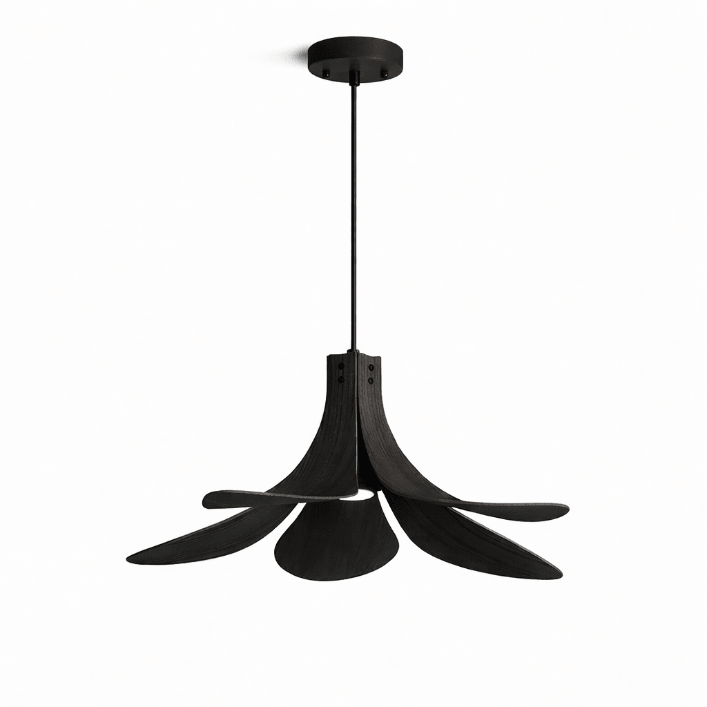 Sylvera Petal Pendant Light – Sculptural Wood-Grain LED Pendant for Dining & Living Spaces