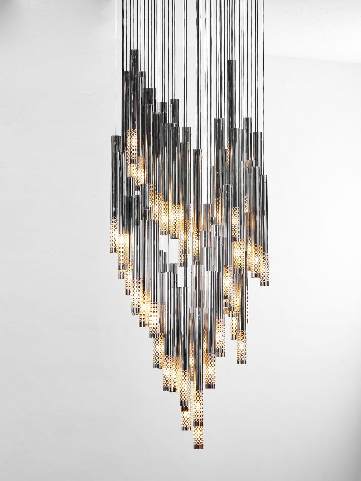 Symphony Orchestra Chandelier – Gold Nano-Coated Crystal Glass Pendant Light