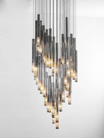 Symphony Orchestra Chandelier – Gold Nano-Coated Crystal Glass Pendant Light
