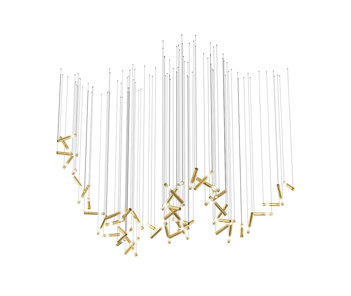Symphony Orchestra Chandelier – Gold Nano-Coated Crystal Glass Pendant Light