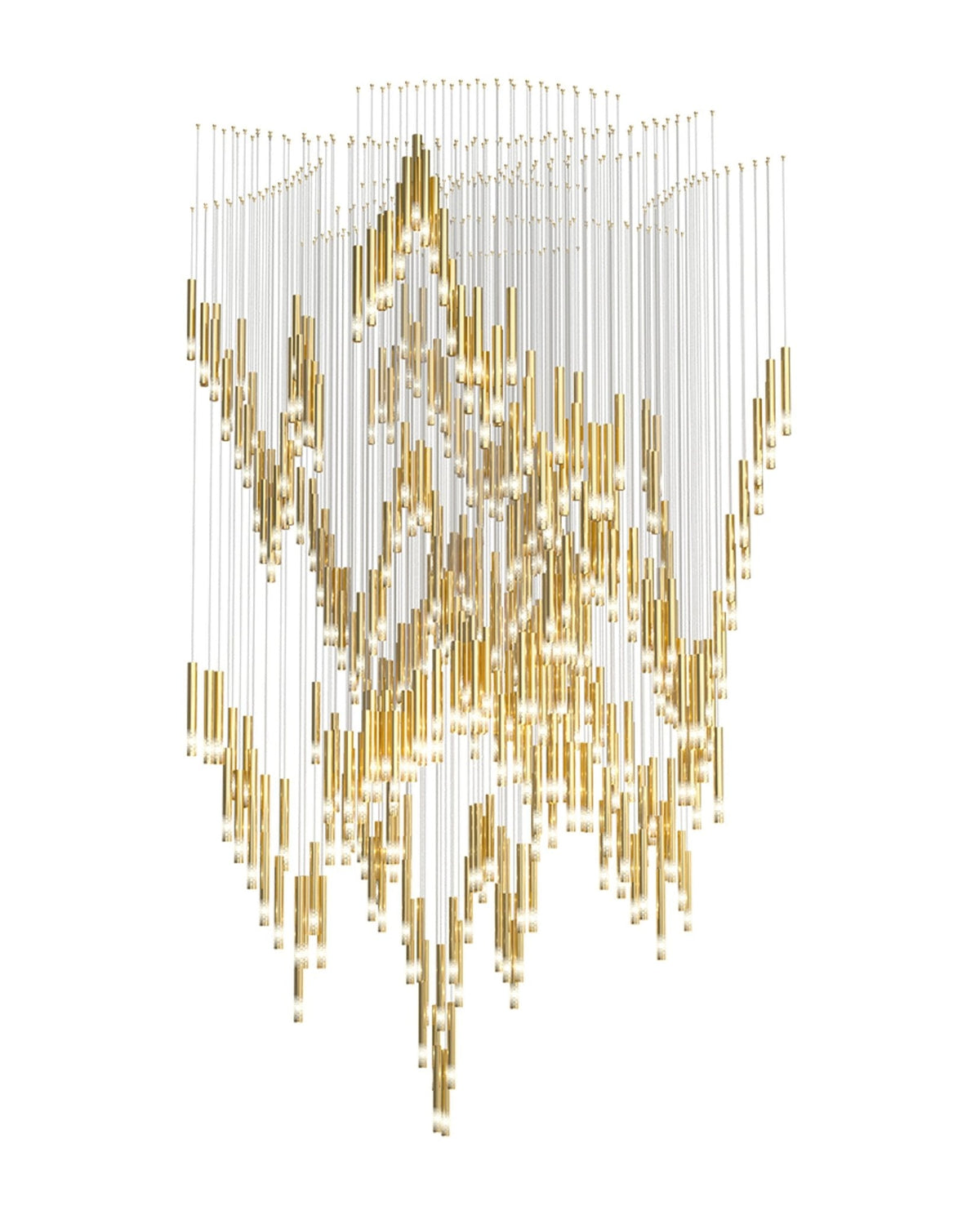 Symphony Orchestra Chandelier – Gold Nano-Coated Crystal Glass Pendant Light