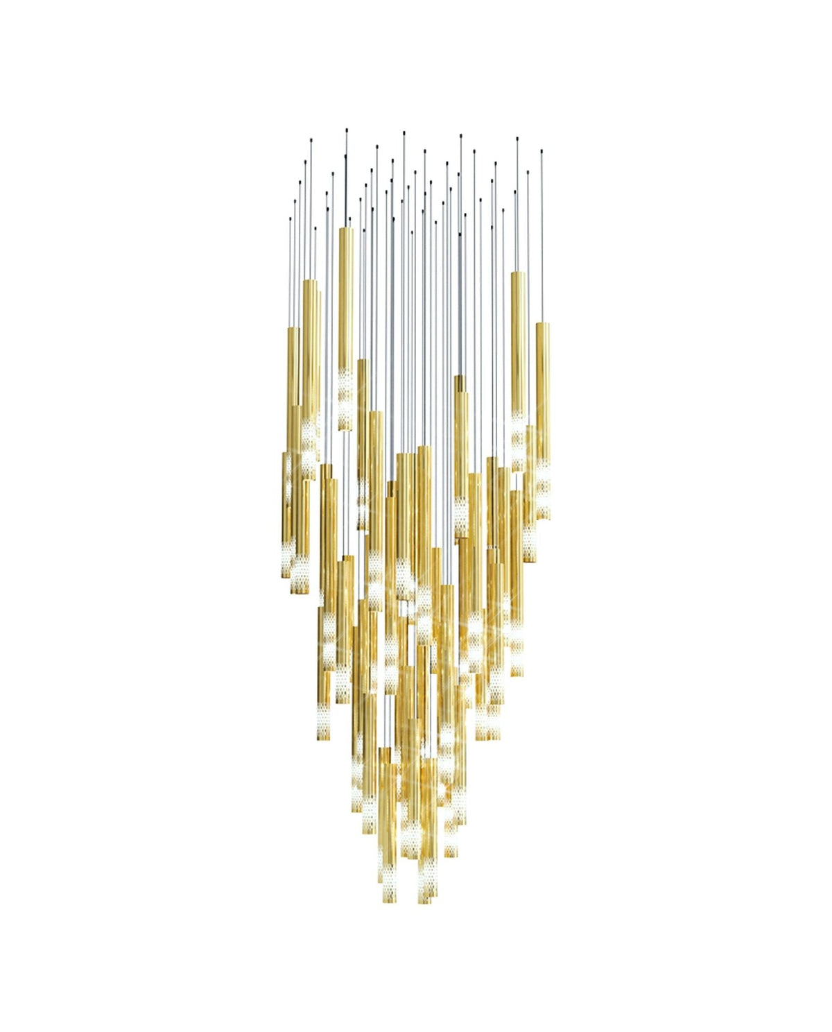 Symphony Orchestra Chandelier – Gold Nano-Coated Crystal Glass Pendant Light
