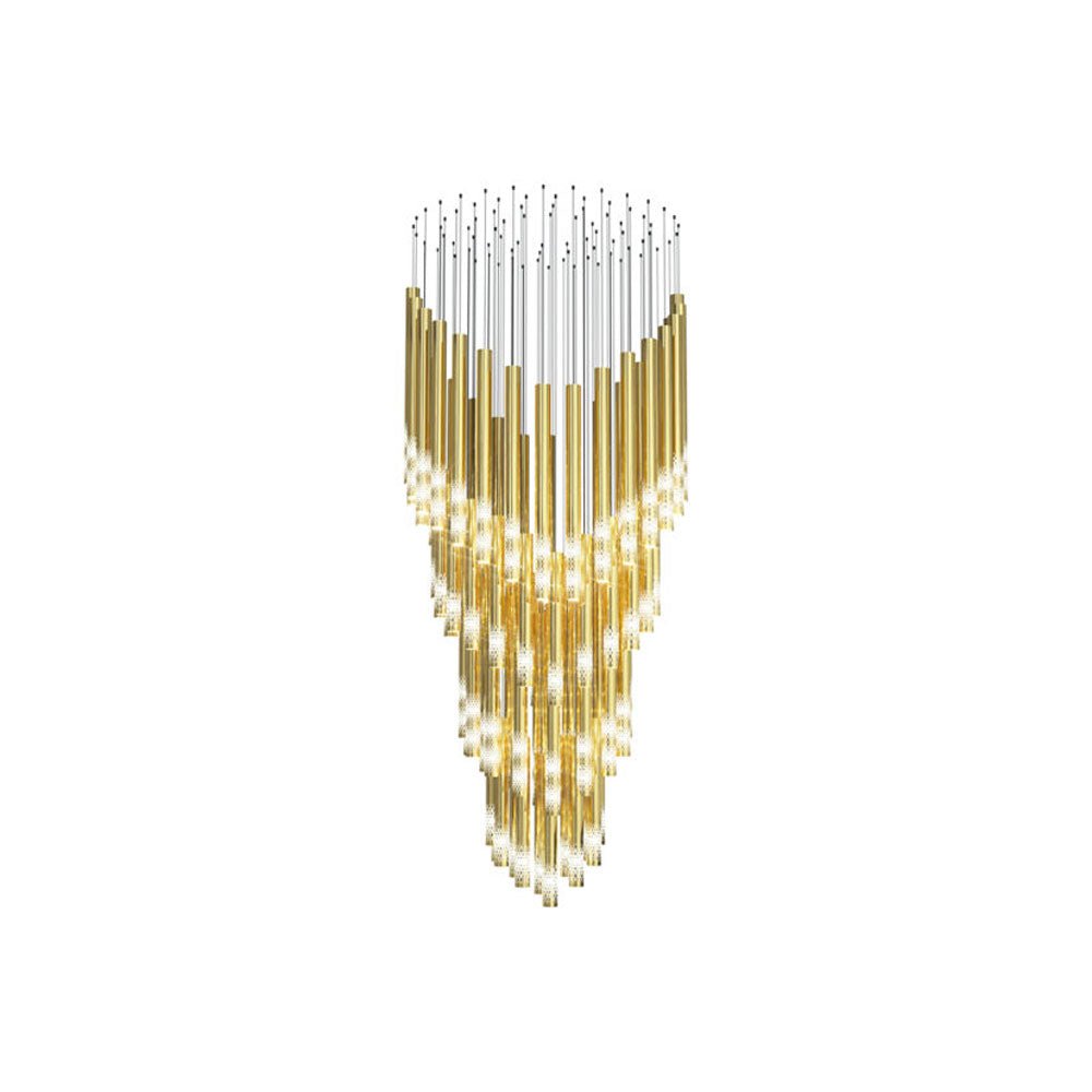 Symphony Orchestra Chandelier – Gold Nano-Coated Crystal Glass Pendant Light