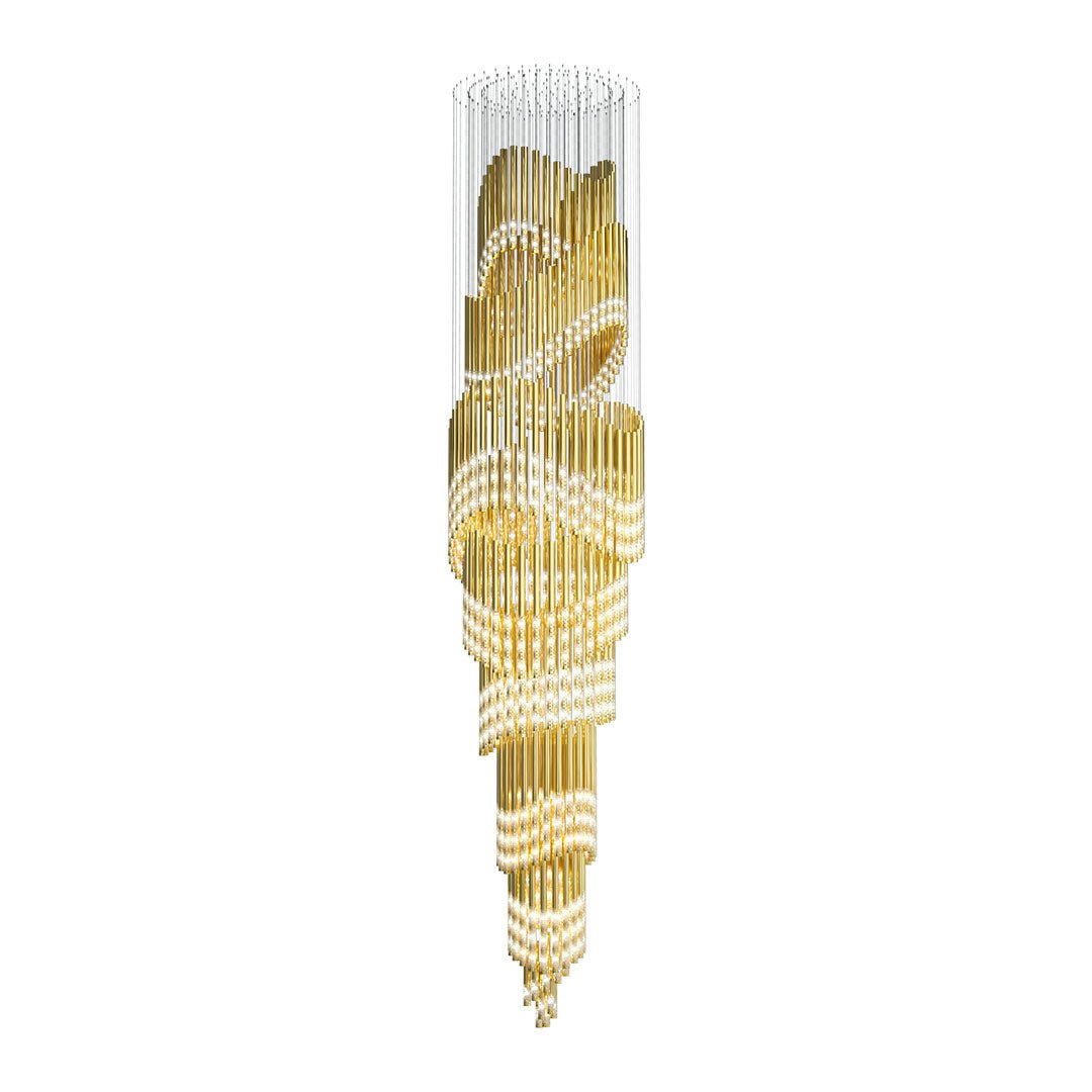 Symphony Orchestra Chandelier – Gold Nano-Coated Crystal Glass Pendant Light