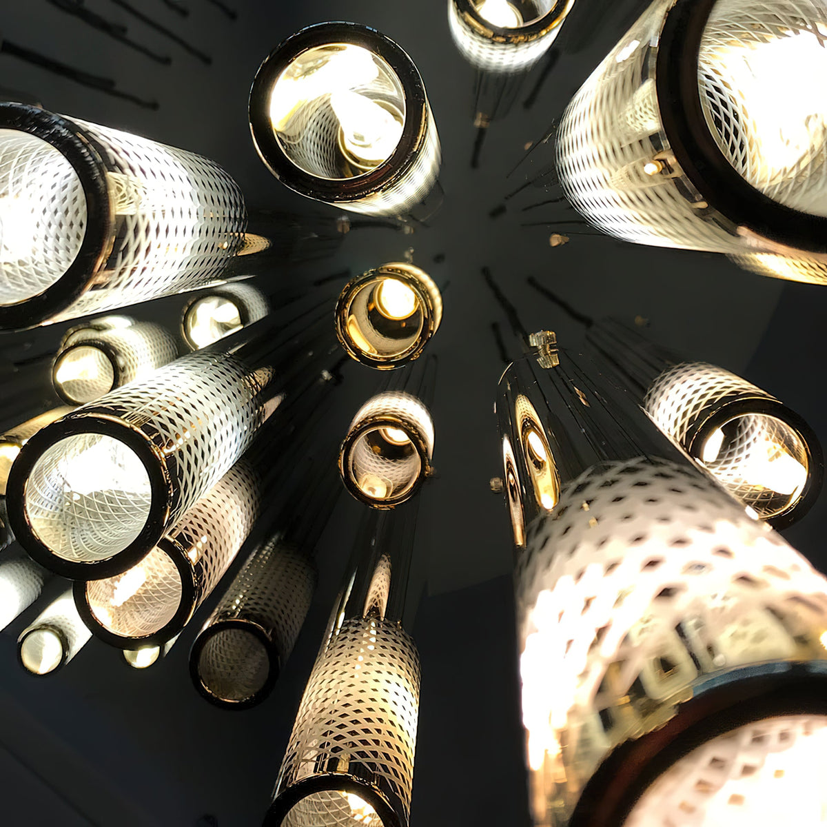 Symphony Orchestra Chandelier – Gold Nano-Coated Crystal Glass Pendant Light