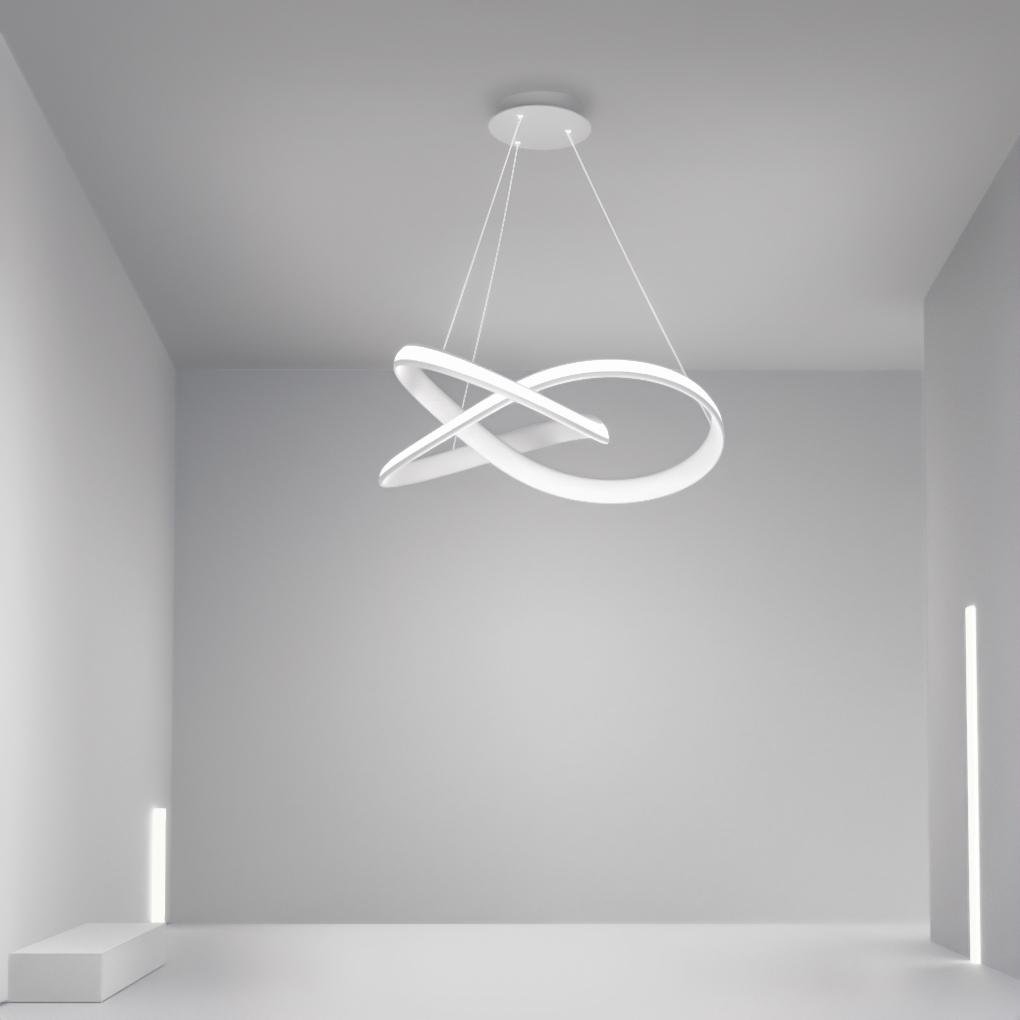 Ribbon LED Chandelier with Remote Dimmable Light