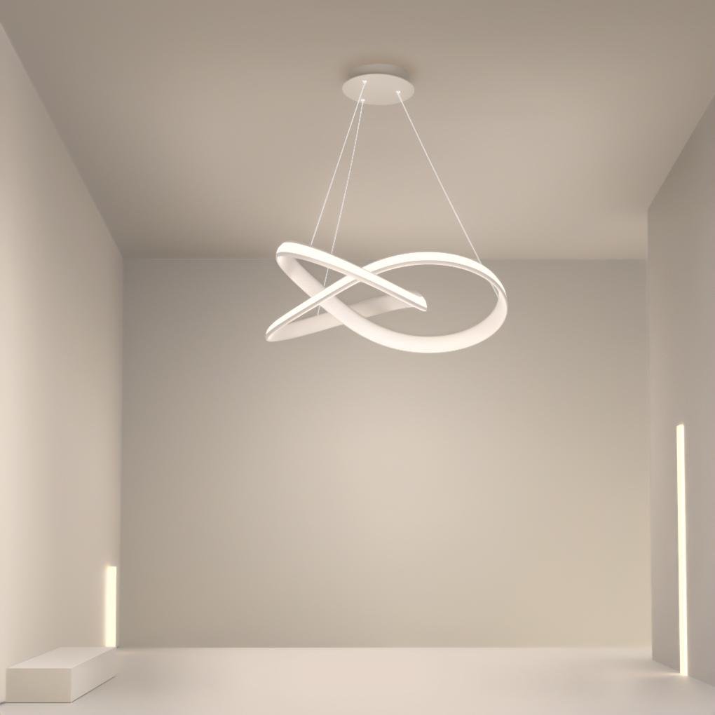 Ribbon LED Chandelier with Remote Dimmable Light