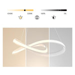 Ribbon LED Chandelier with Remote Dimmable Light