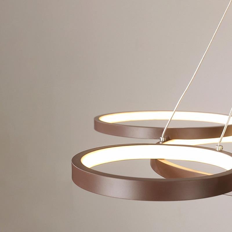 Aurelia Triple Ring LED Chandelier with Remote Dimmable Lighting