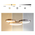 Aurelia Triple Ring LED Chandelier with Remote Dimmable Lighting