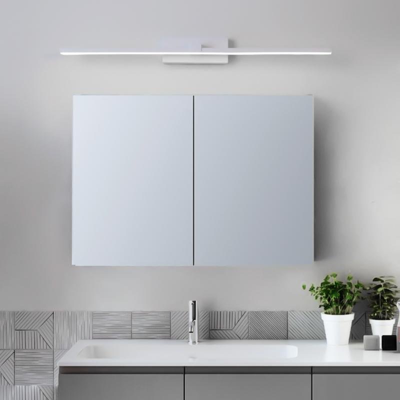 Modern LED Bathroom Vanity Light – Minimalist Linear Wall Sconce in White