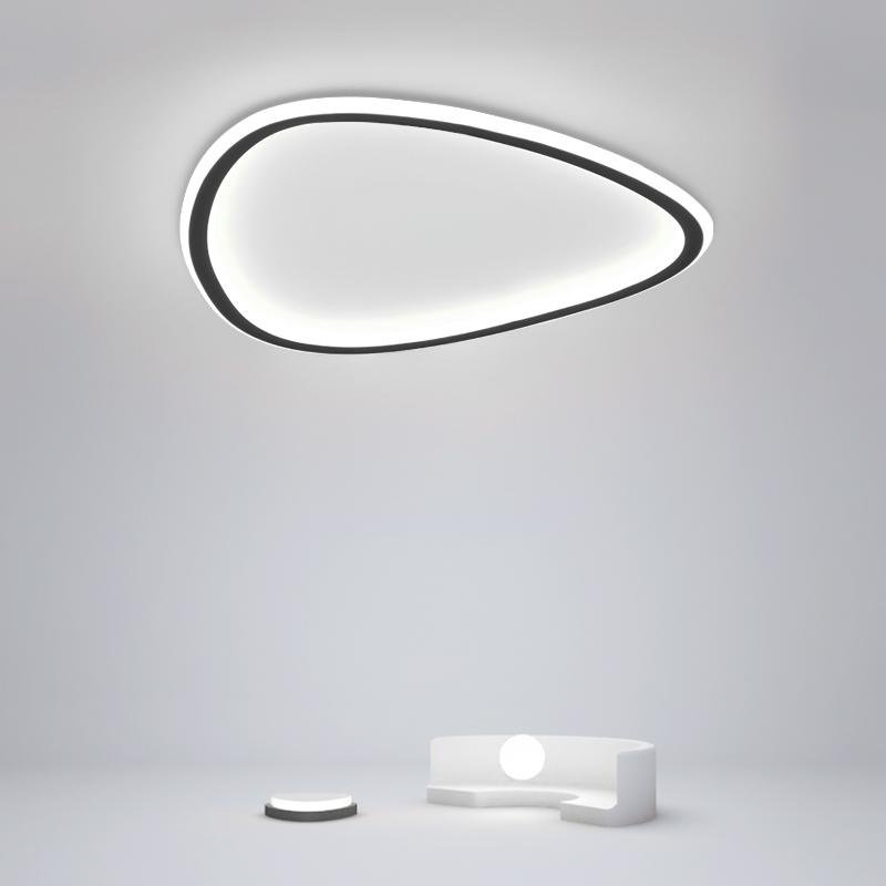Abstract Black Flush Mount Ceiling Light with Dimmable LED