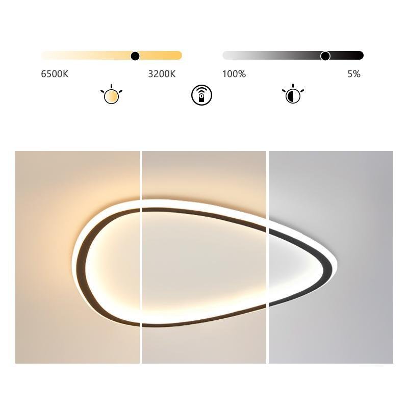 Abstract Black Flush Mount Ceiling Light with Dimmable LED